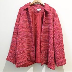 Coldwater Creek pink tweed plus size blazer